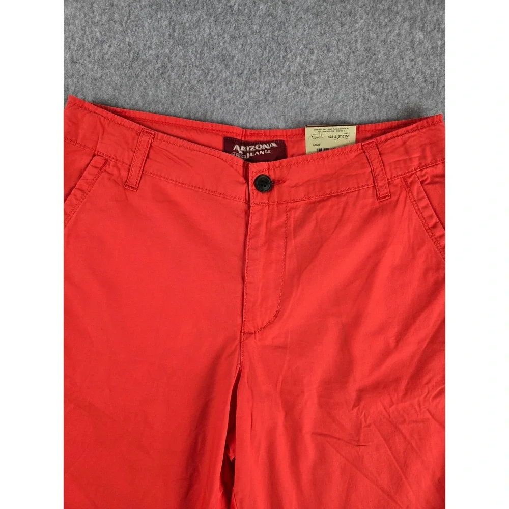 Arizona Jean Co Girls Chino Shorts Coral Red Size 20 Regular Flat Front New